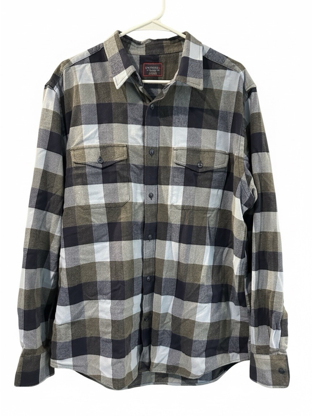 UNTUCKit Navy, Gray & Red Logo Patch Shirt